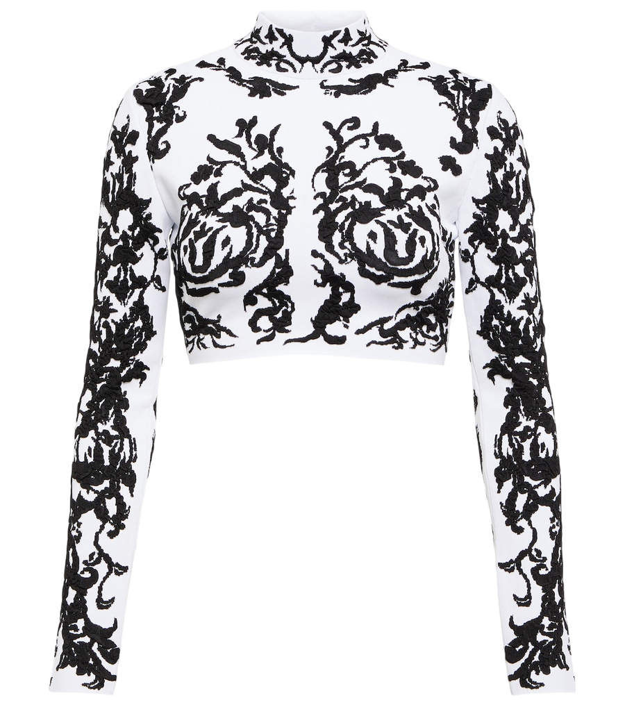 Alaïa Calligraphy jacquard crop top