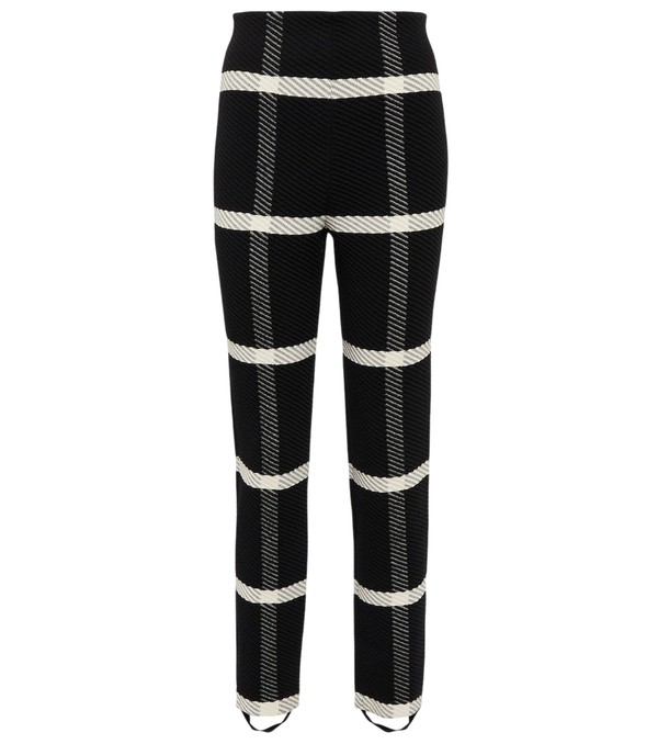 Alaïa Checked wool-blend stirrup leggings
