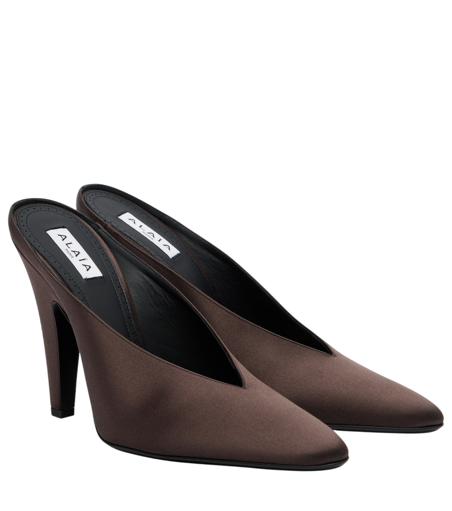 Alaïa Cone satin mules