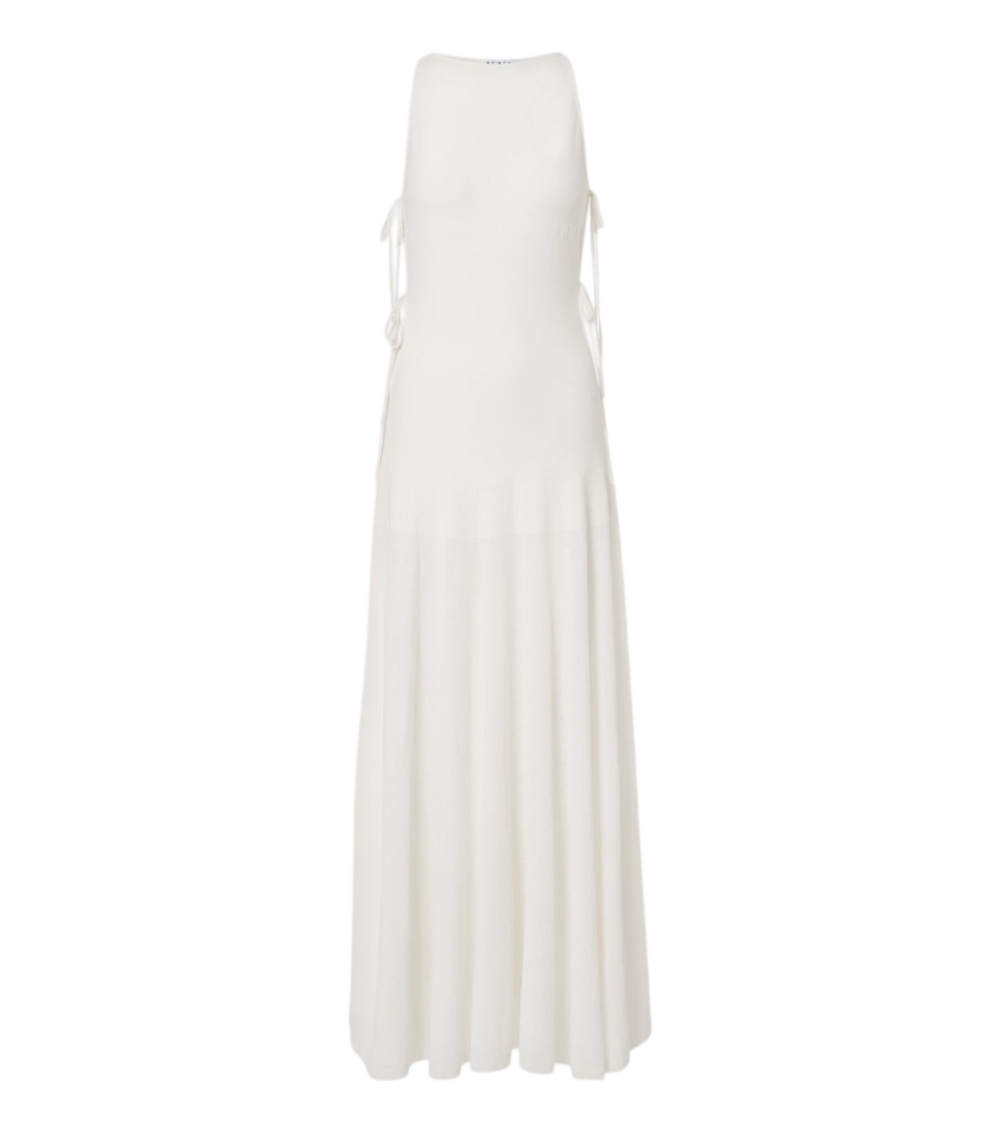 Alaïa Cotton-blend crêpe maxi dress