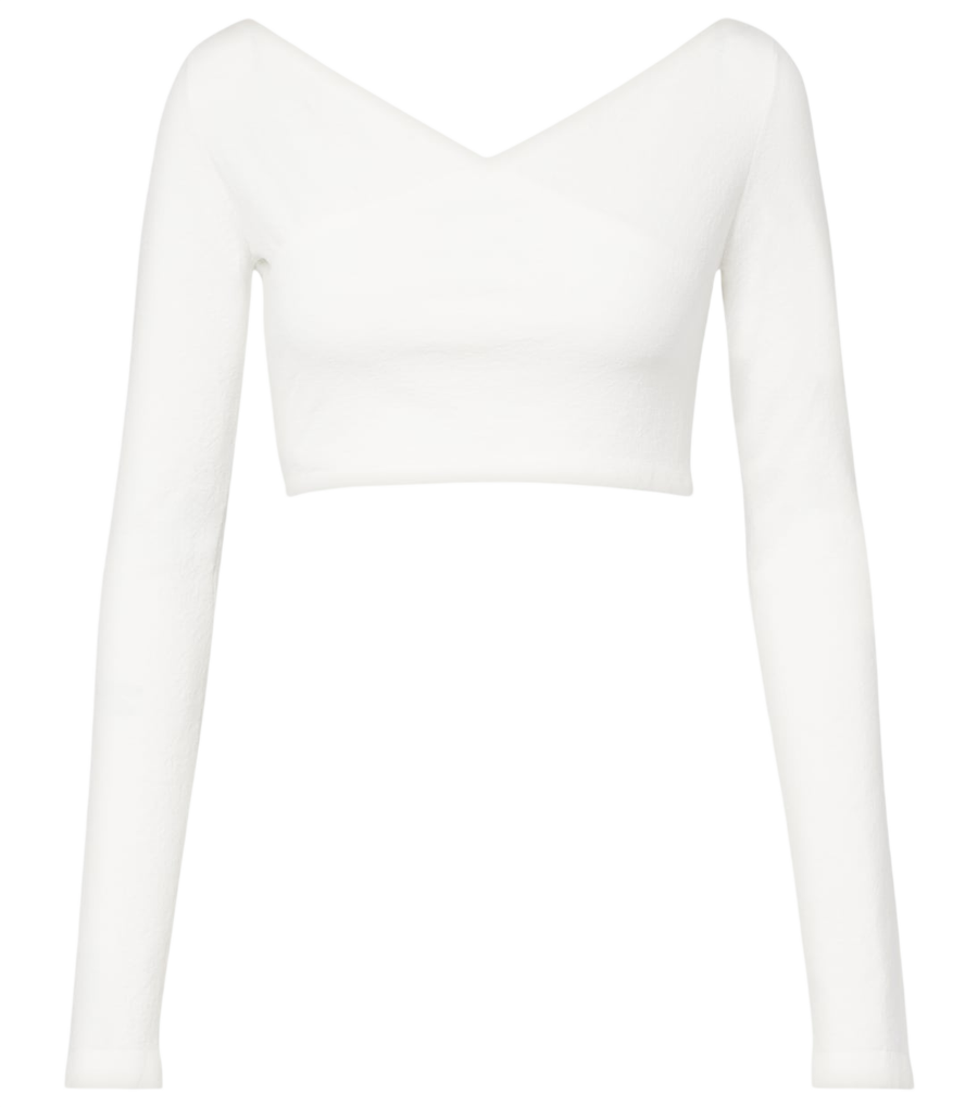 Haut cache-cœur en crêpe de mélange de coton Alaïa