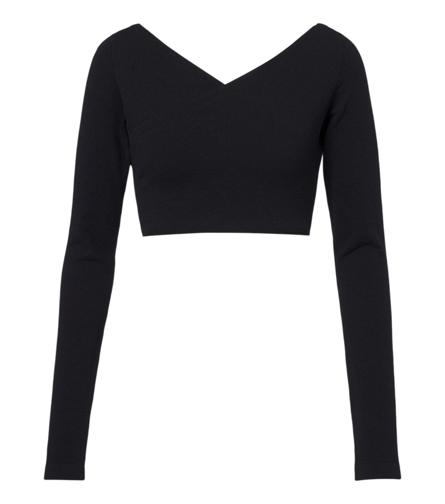 Haut cache-cœur en crêpe de mélange de coton Alaïa