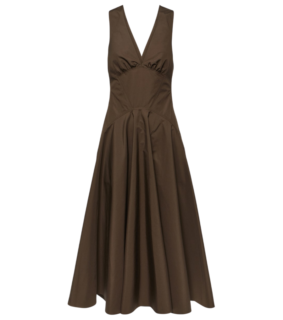 Alaïa Abito midi in popeline di cotone