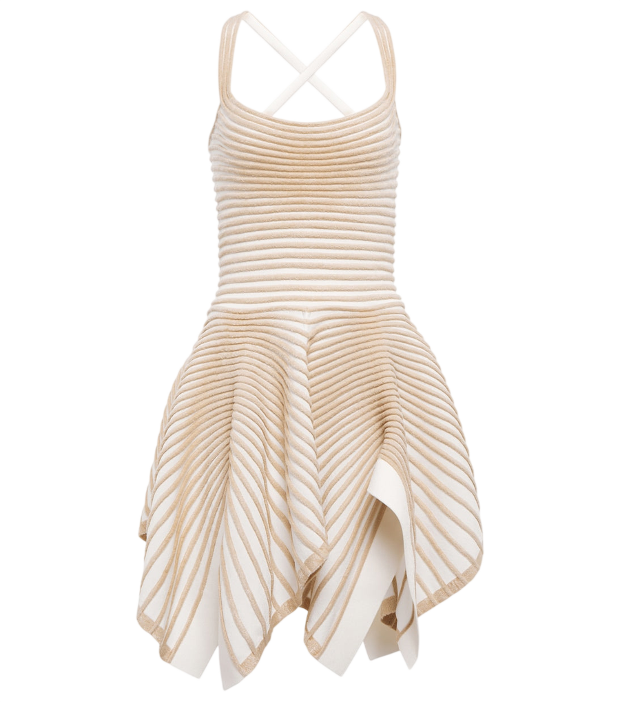 Alaïa Crêpe and chenille ballerina minidress