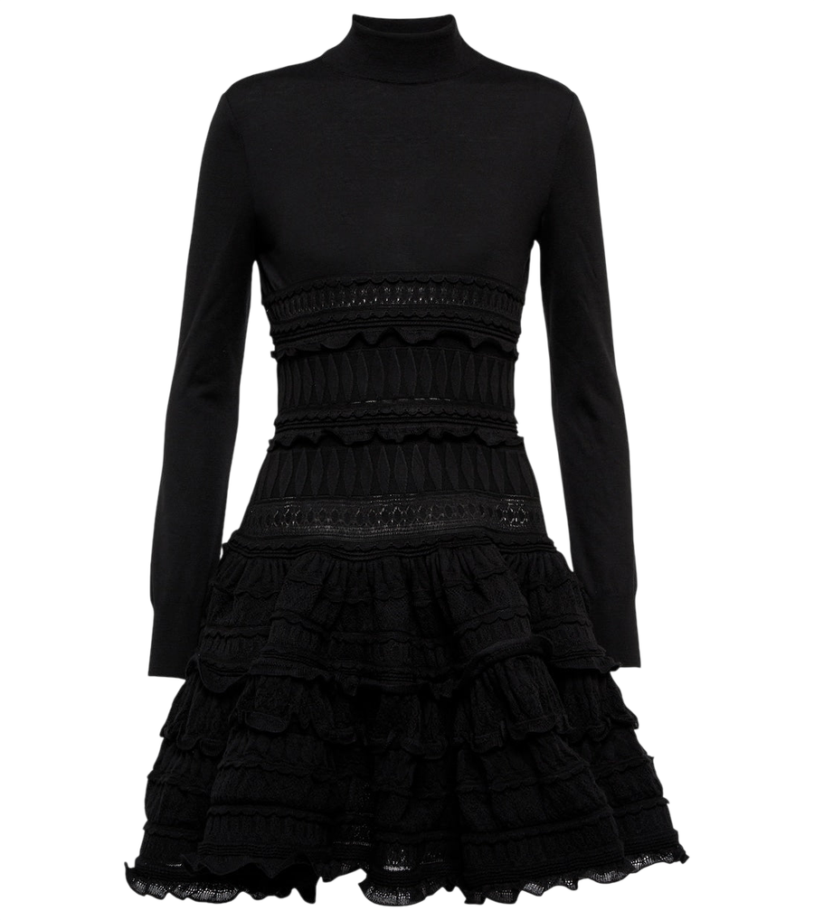 Mini-robe crinoline en laine Alaïa