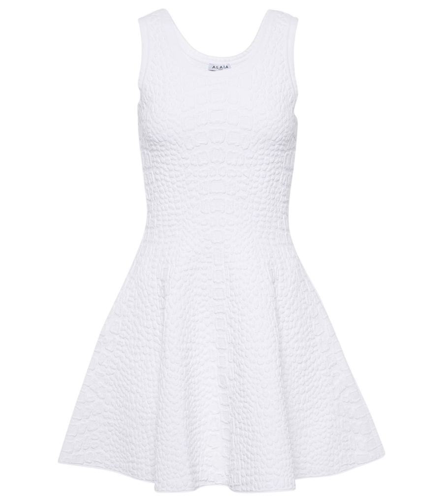 Mini-robe en maille effet crocodile Alaïa