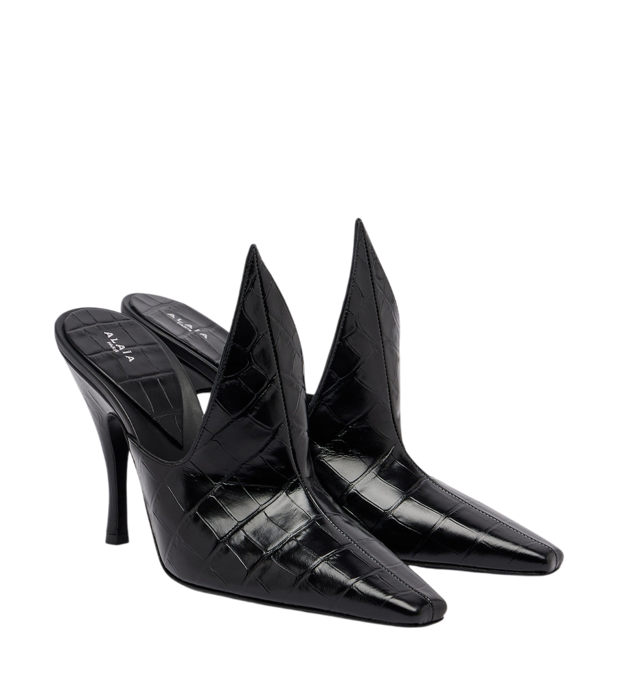 Alaïa Croc-effect leather mules