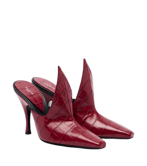 Alaïa Croc-effect leather mules