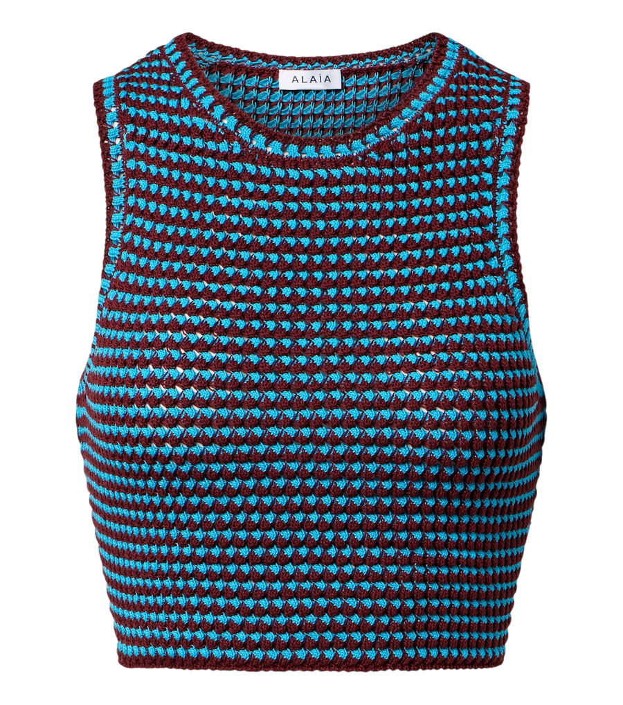 Crop top en crochet de coton Alaïa