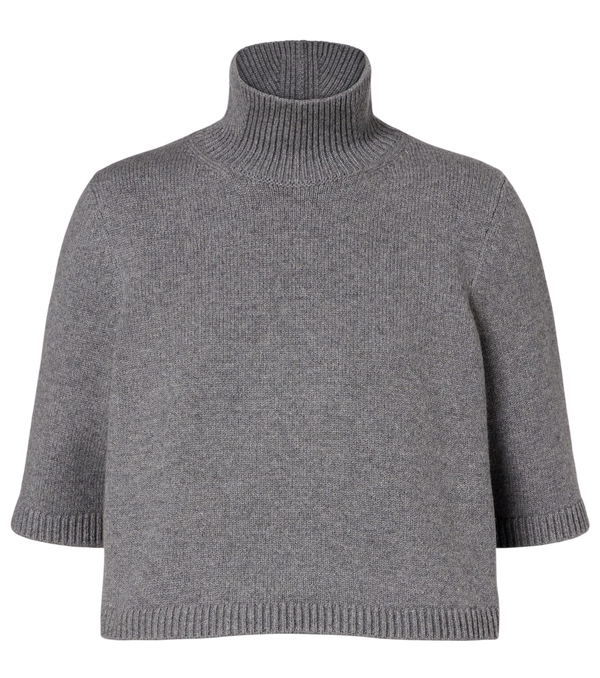 Alaïa Cropped cashmere-blend turtleneck top
