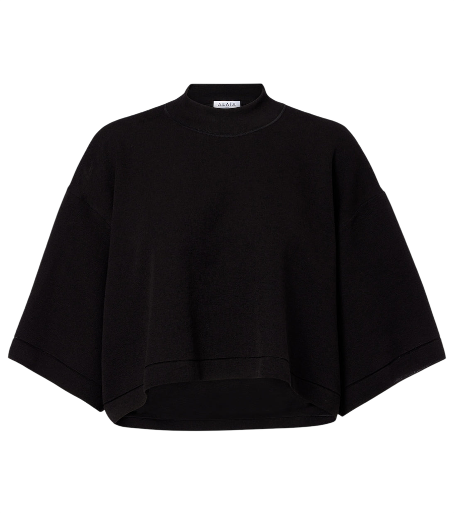 T-shirt court en mélange de coton Alaïa