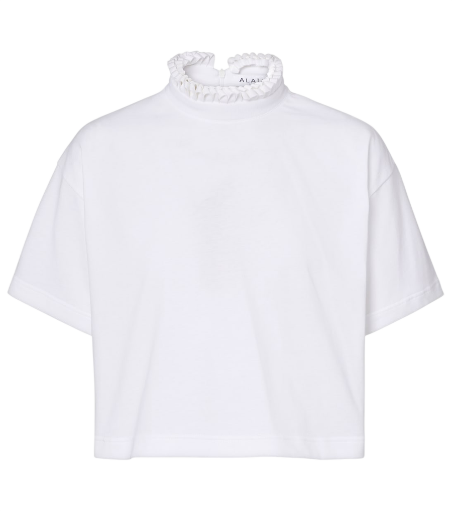 Haut court à col roulé en jersey de coton Alaïa