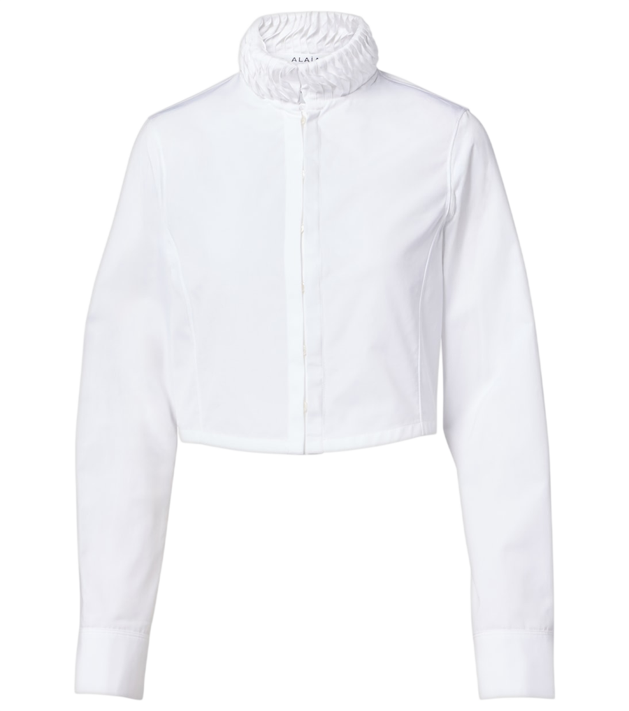Chemise courte en popeline de coton Alaïa