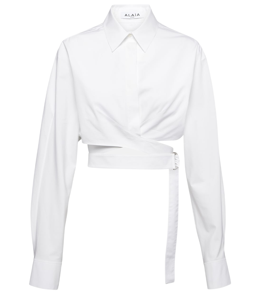 Alaïa Cropped cotton poplin shirt