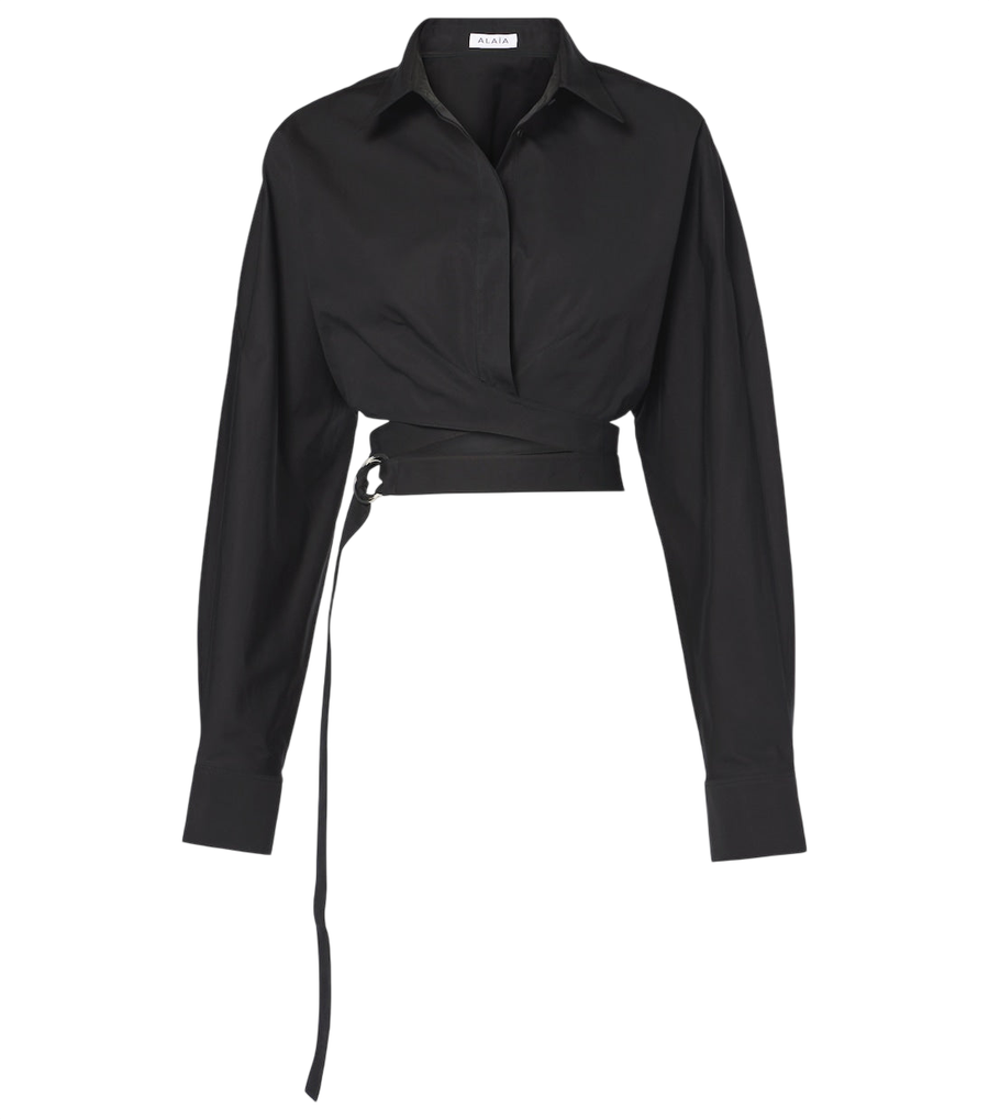Camisa corta de popelina de algodón de Alaïa