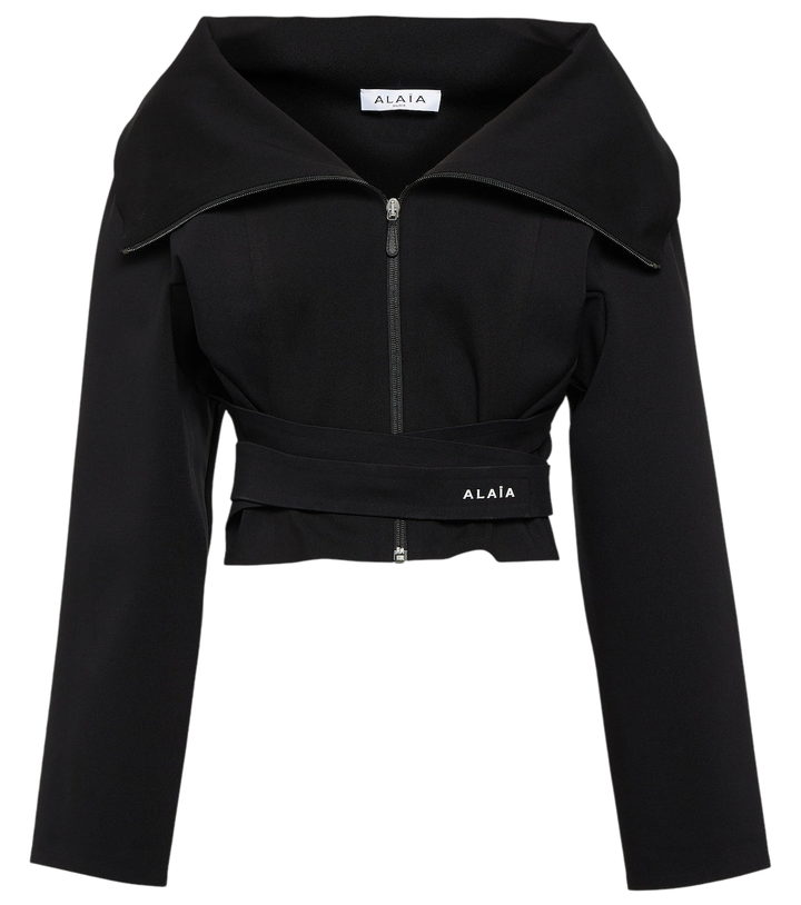 Alaïa Cropped jersey jacket [white-bg-v2:347b086d-8504-4490-b223-b0f9dc9653c6]