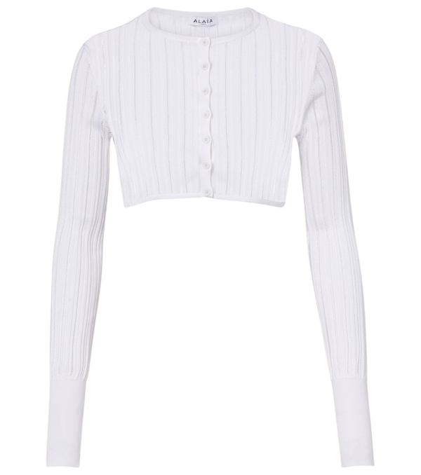 Alaïa Cropped knitted cardigan