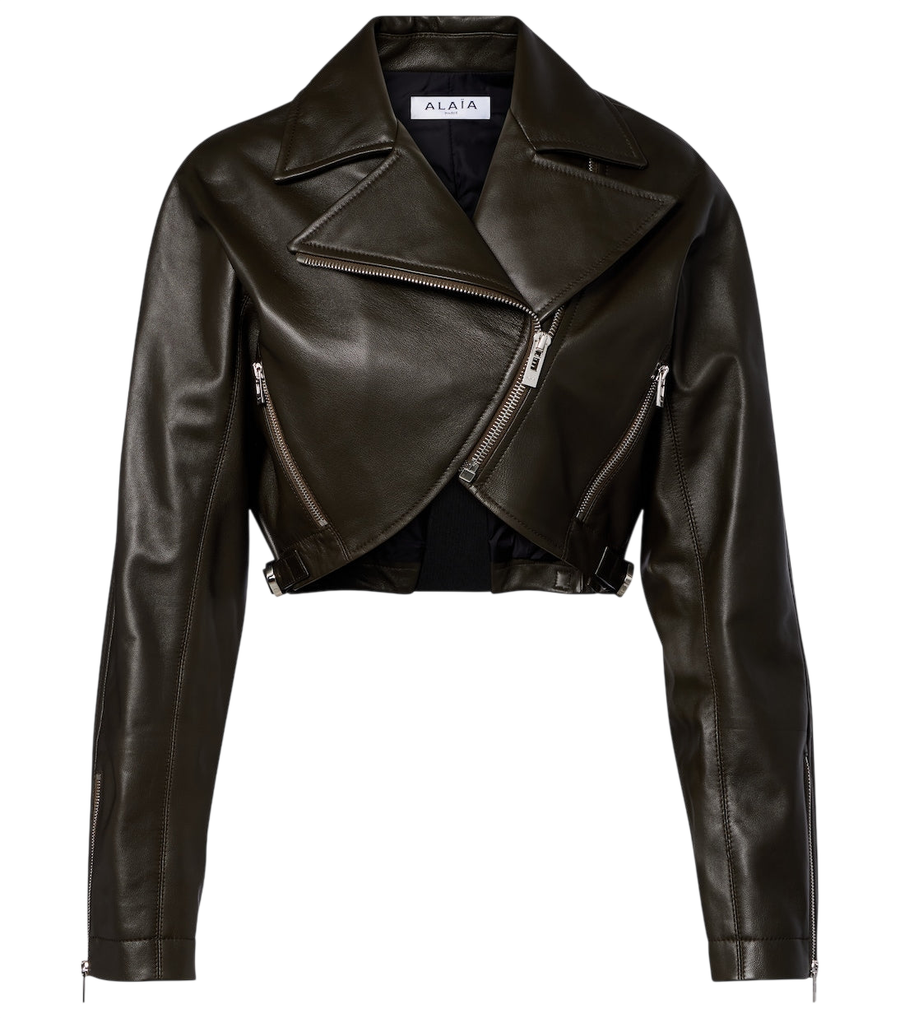 Alaïa Cropped leather biker jacket