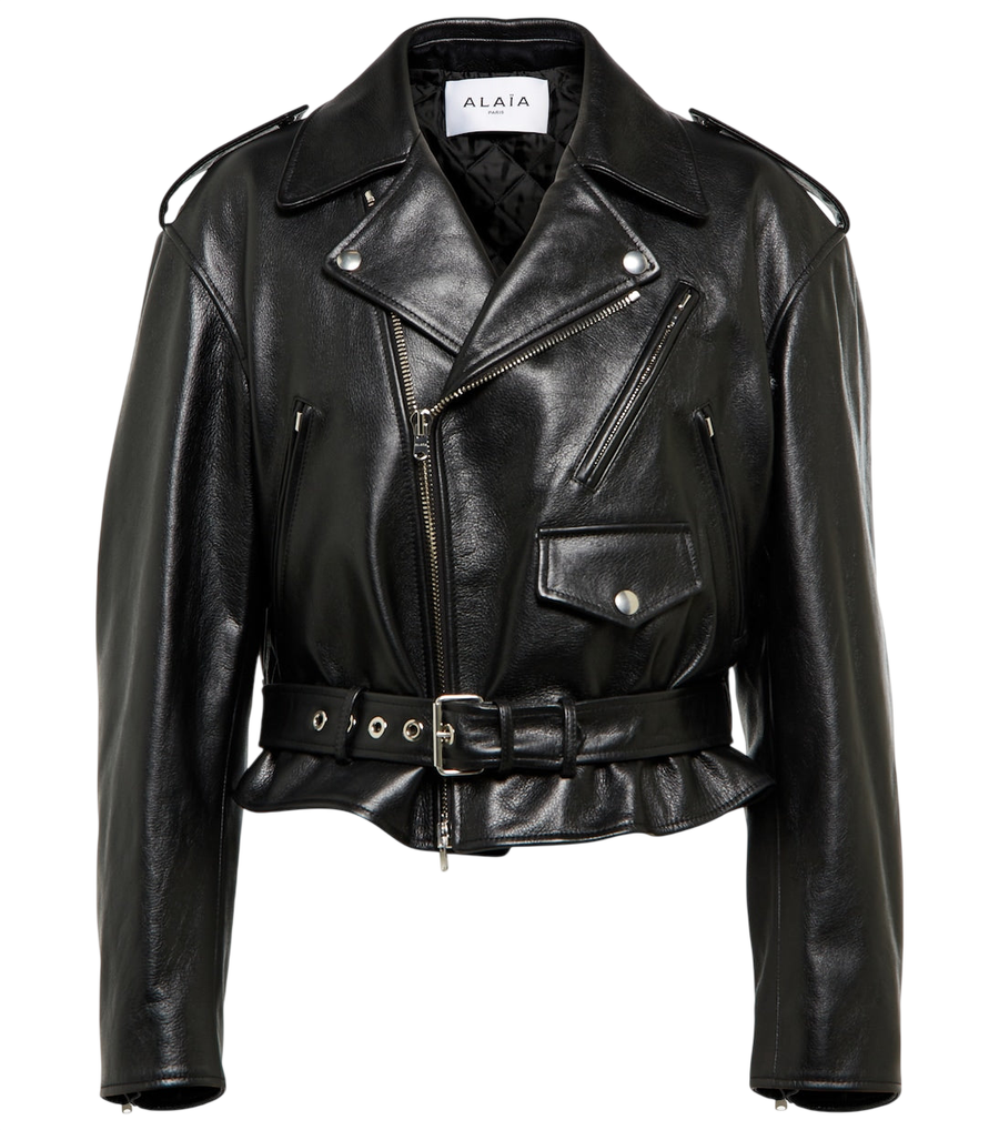 Alaïa Cropped leather biker jacket