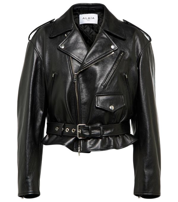 Alaïa Cropped leather biker jacket