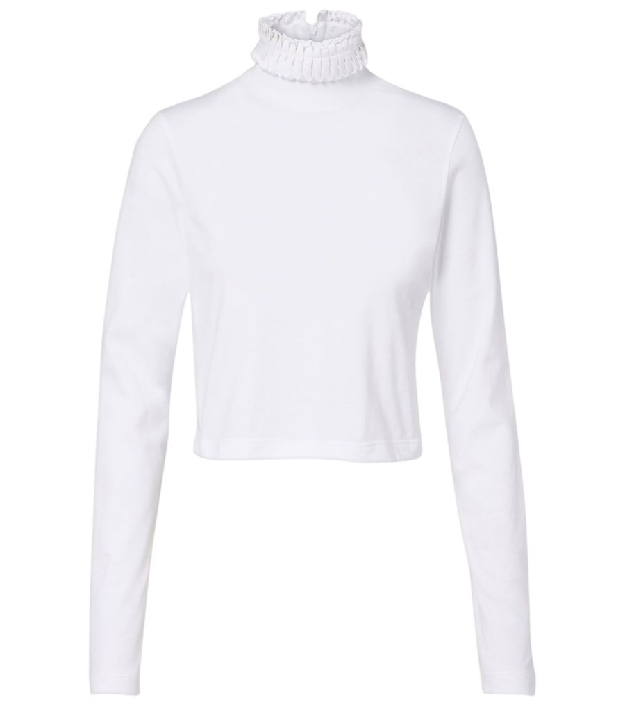 Haut court à col roulé en jersey de coton Alaïa