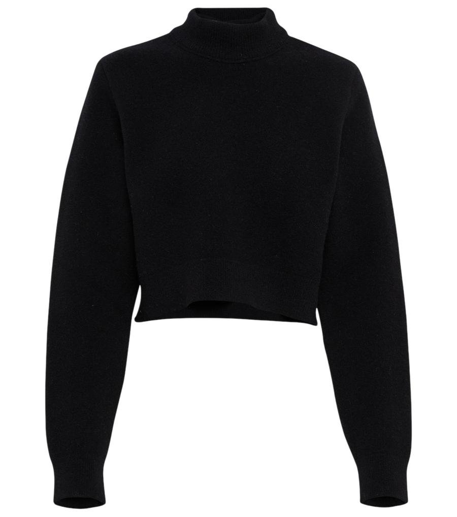 Alaïa Cropped virgin wool turtleneck sweater