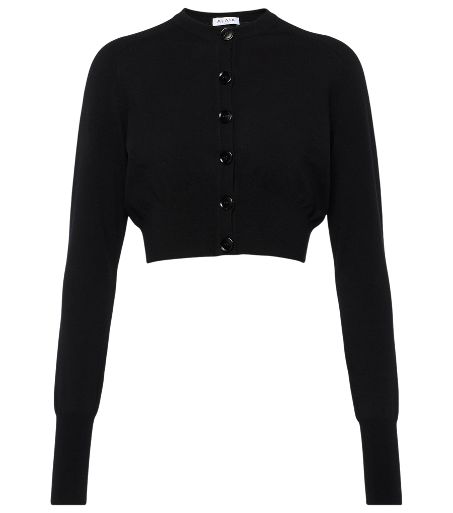 Alaïa Cropped wool-blend cardigan