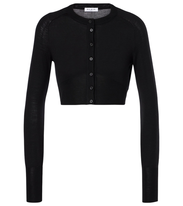 Alaïa Cropped wool-blend cardigan