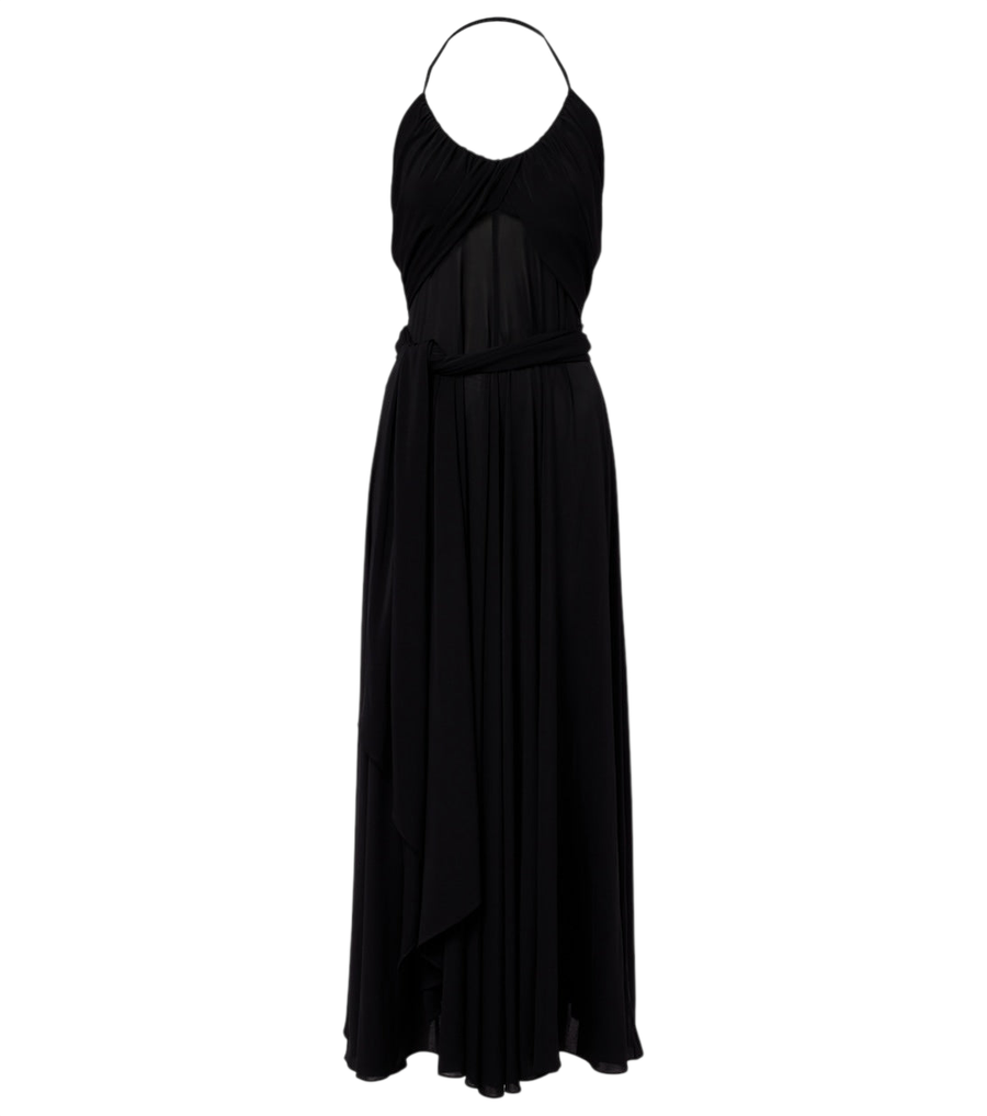 Alaïa Cross draped gathered maxi dress