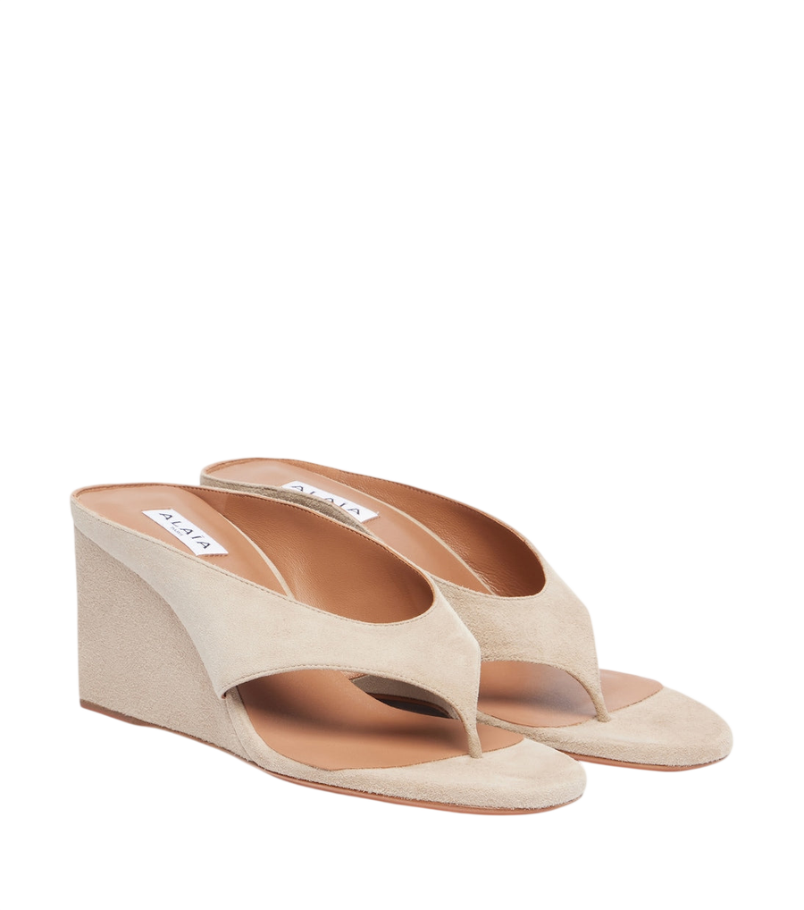 Alaïa Sandali infradito in camoscio Cube 75