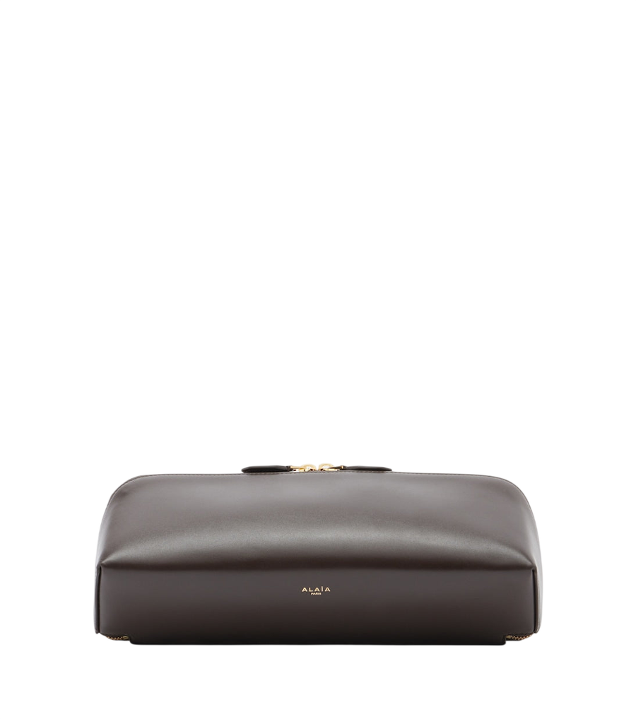 Pochette de soirée Delta Small en cuir Alaïa
