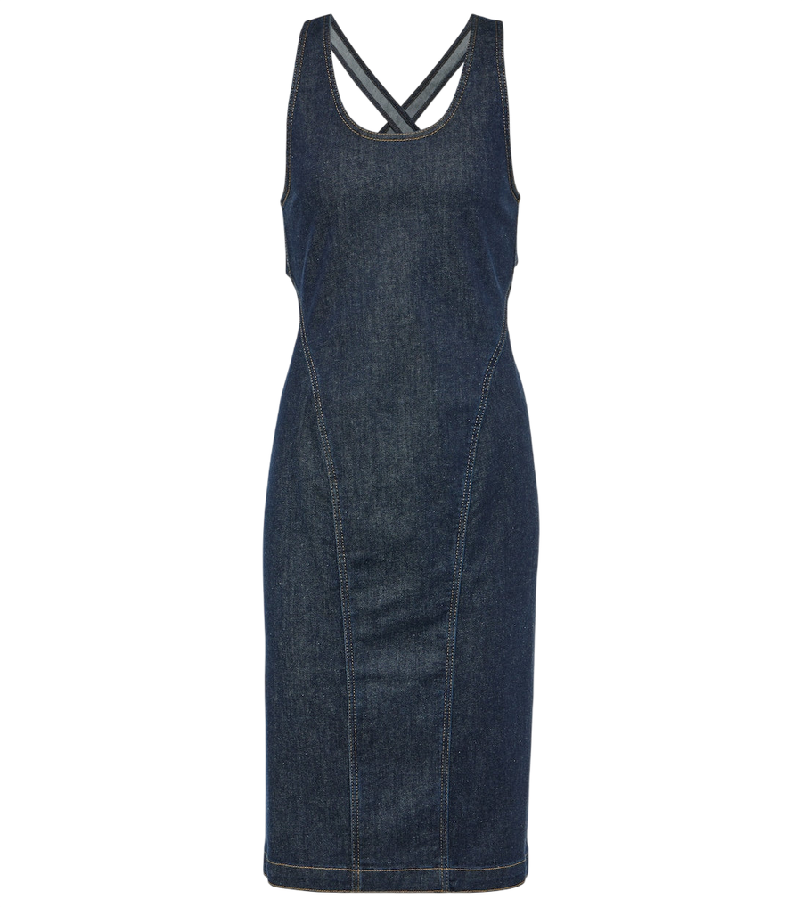 Robe midi en denim Alaïa