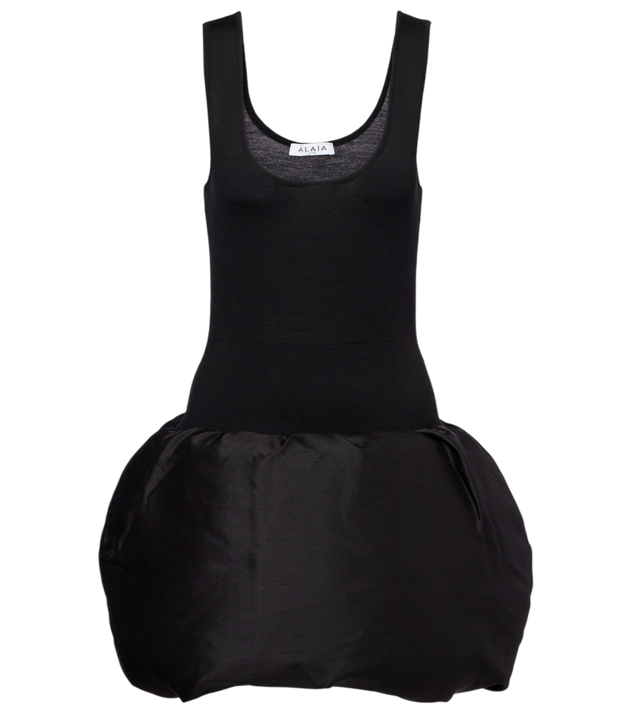 Alaïa Down-paneled wool-blend minidress