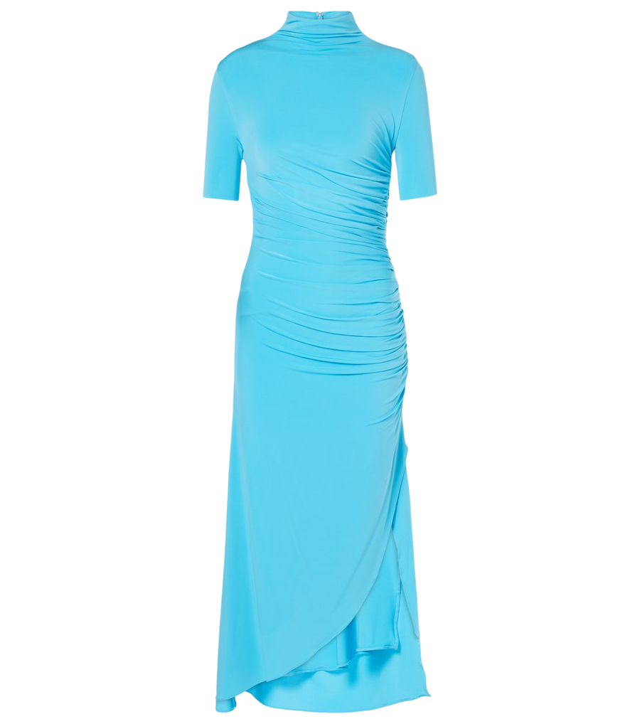 Robe midi asymétrique drapée Alaïa