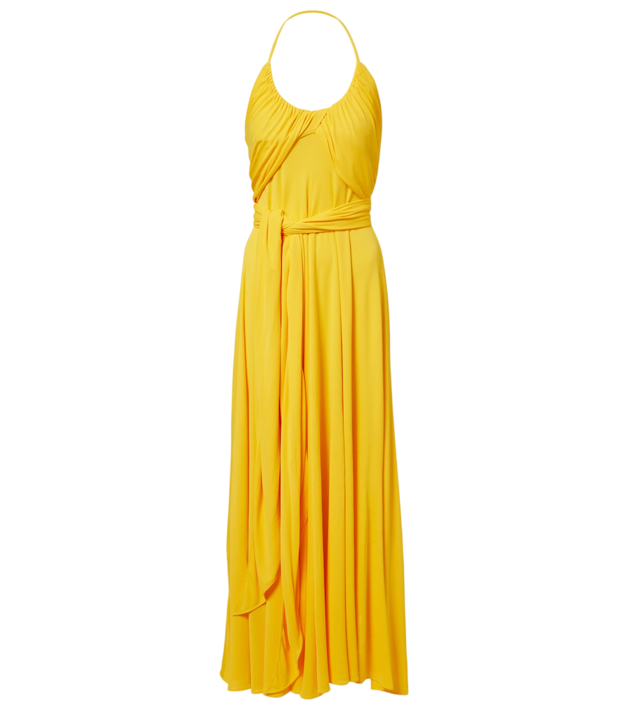 Robe longue Alaïa drapée en jersey à col licou