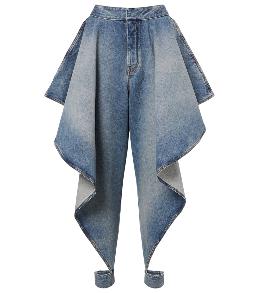 Alaïa Calça jeans drapeada e afunilada