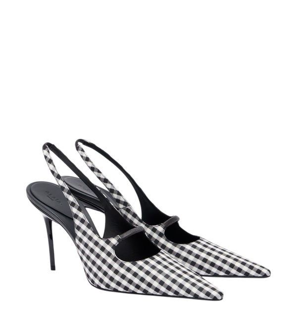 Alaïa Drop gingham slingback pumps