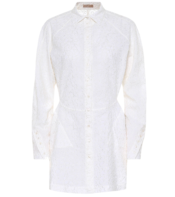 Alaïa Camisa de musselina de lã bordada