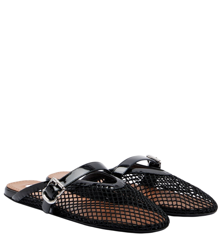 Alaïa Mules in rete con finiture in pelle
