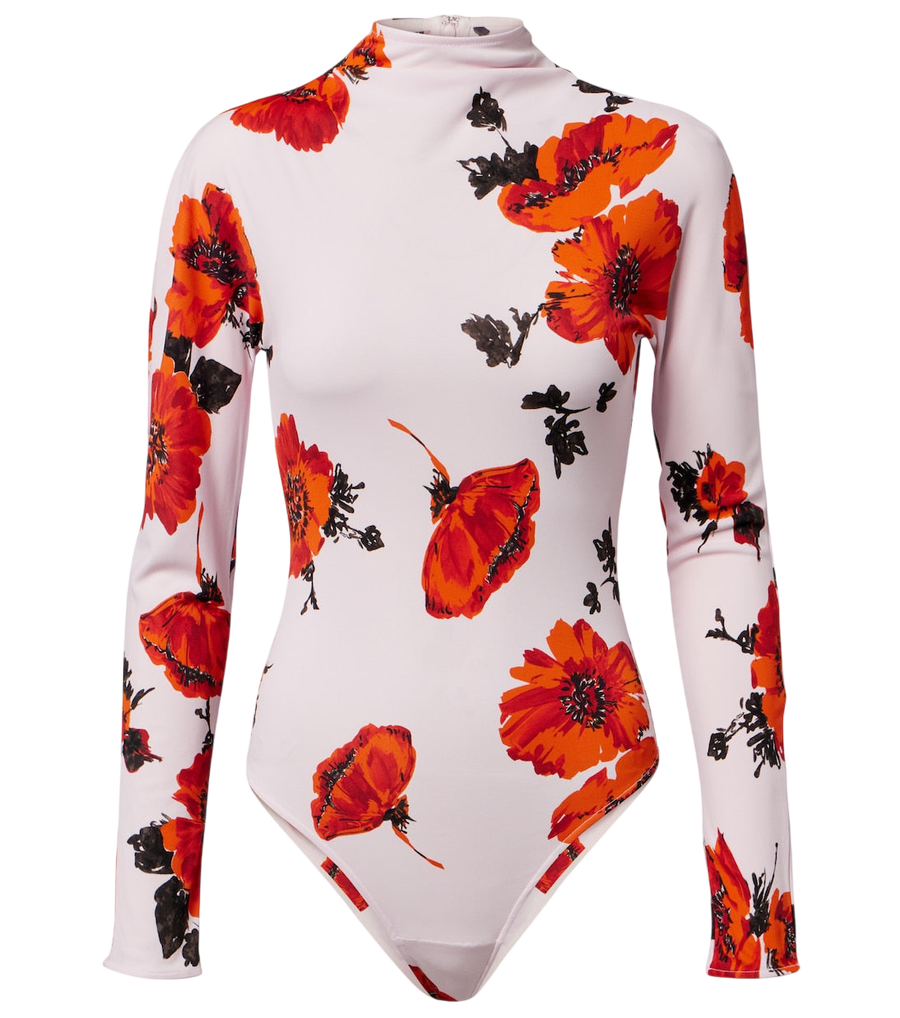 Alaïa Floral jersey bodysuit