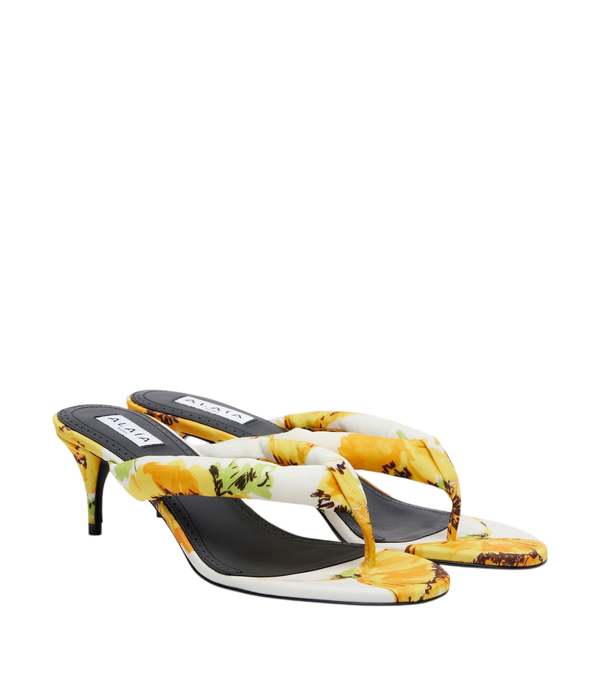 Alaïa Floral padded thong sandals