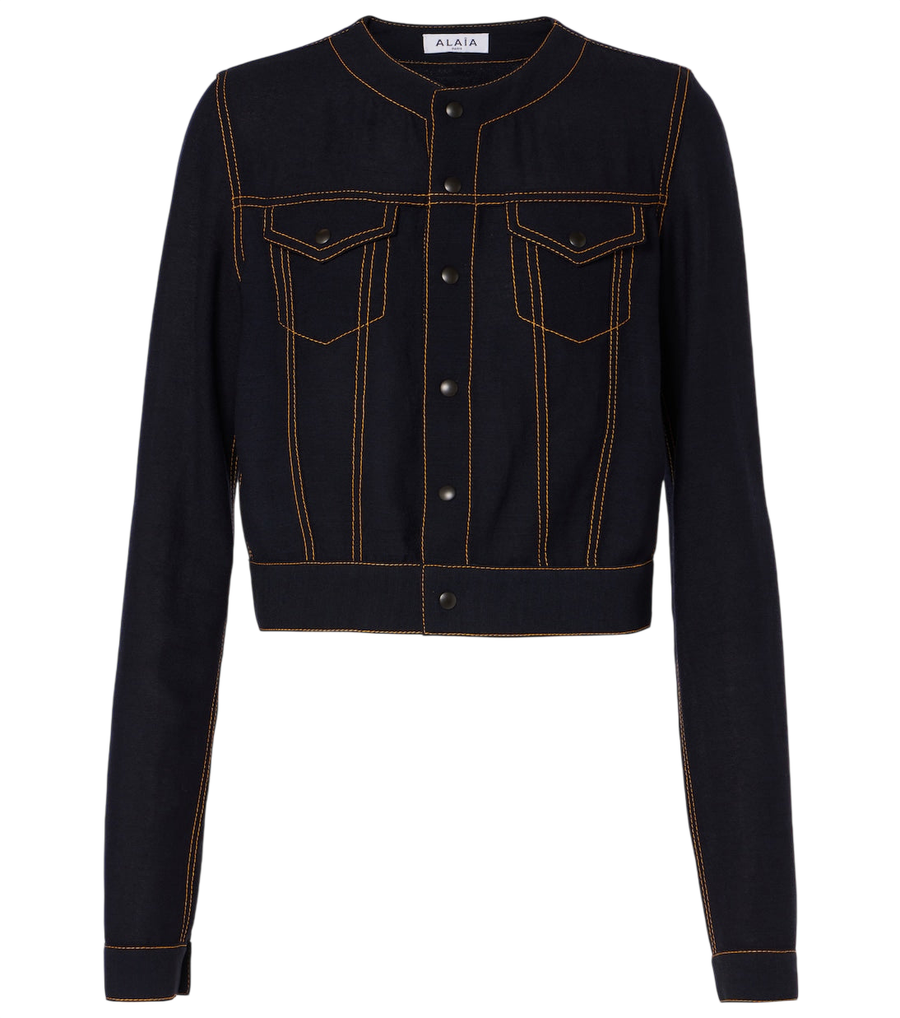 Alaïa Fluid cropped wool-blend jacket