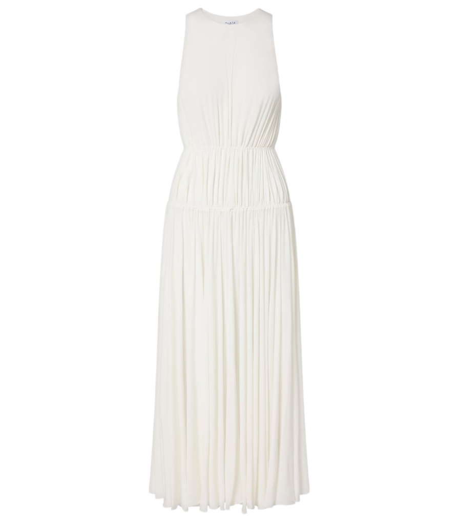 Alaïa Gathered jersey maxi dress
