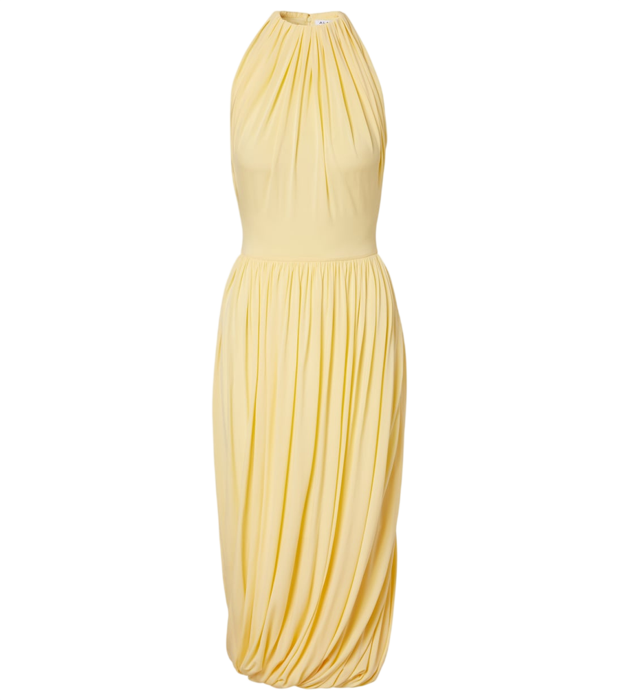 Alaïa Gathered jersey midi dress
