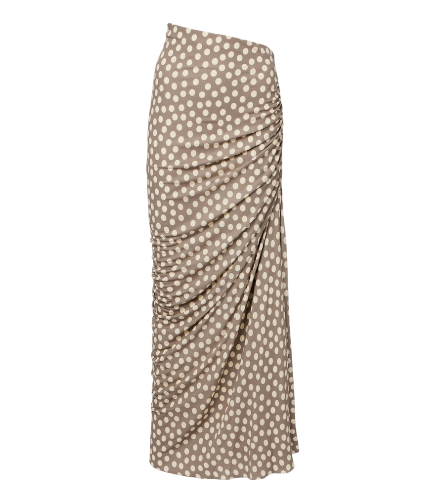 Alaïa Gonna lunga in jersey a pois arricciata