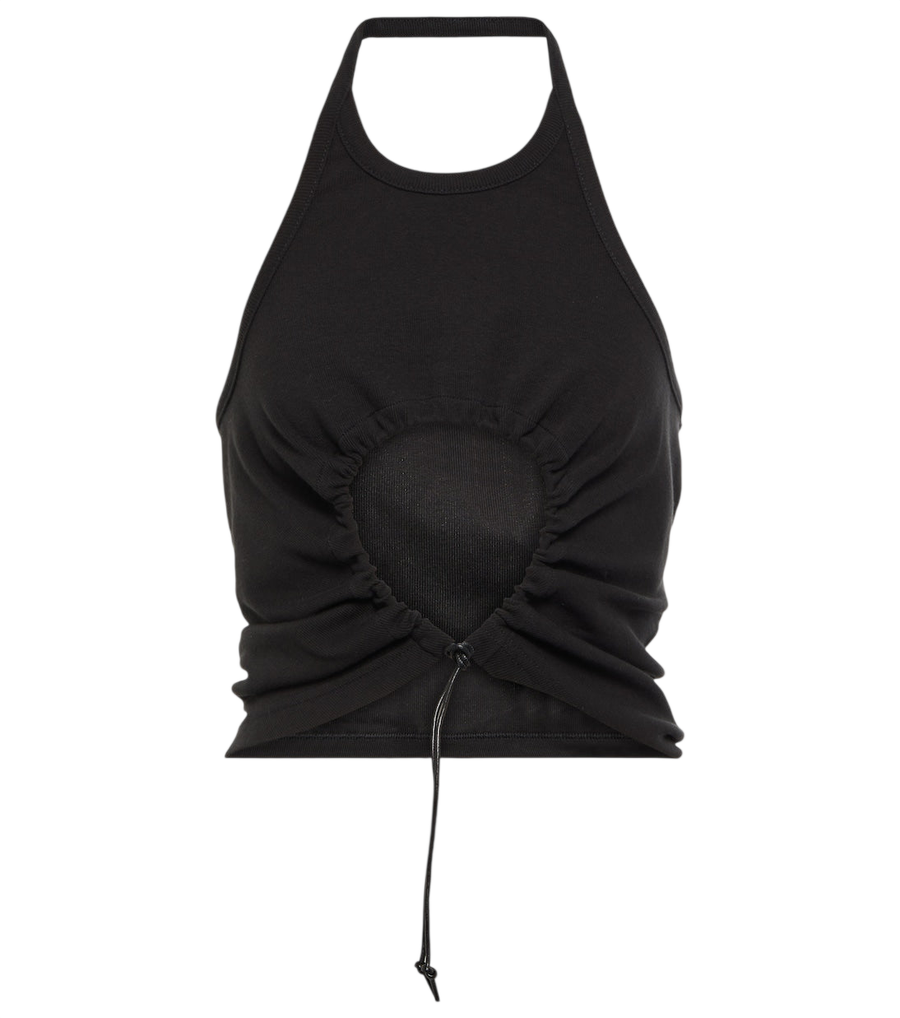 Top de algodón con cuello halter y detalle fruncido de Alaïa