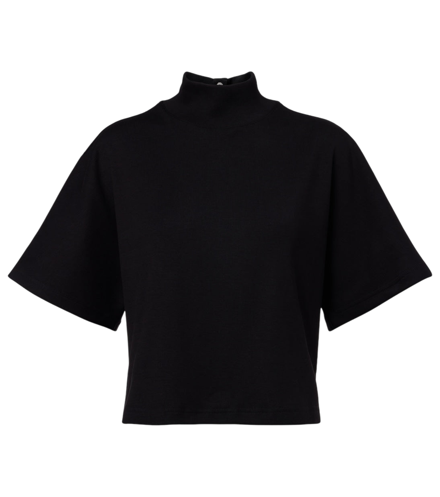 Camiseta de punto de algodón con cuello alto Alaïa