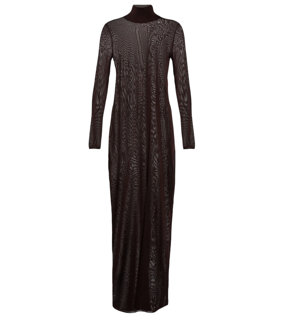 Alaïa High-neck knit maxi dress