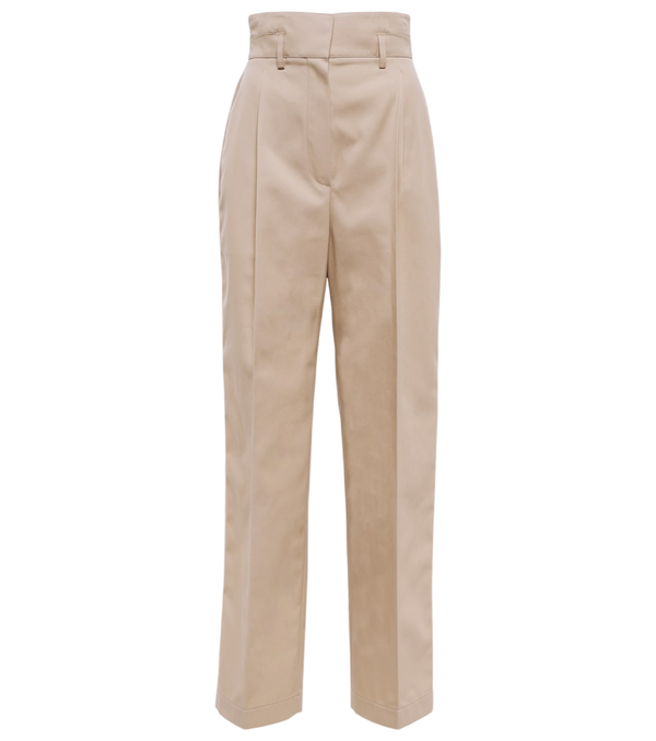 Alaïa High-rise cotton-blend straight pants