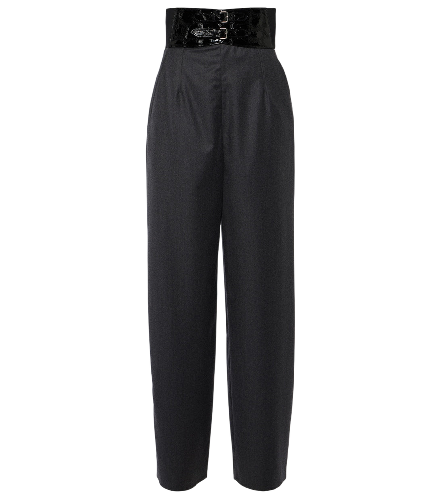Alaïa High-rise virgin wool straight pants